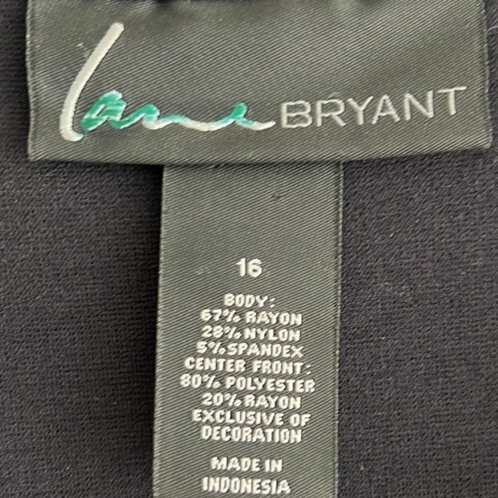LANE BRYANT Black Ponte Knit Lace DRESS.  Size 16 - Picture 4 of 6